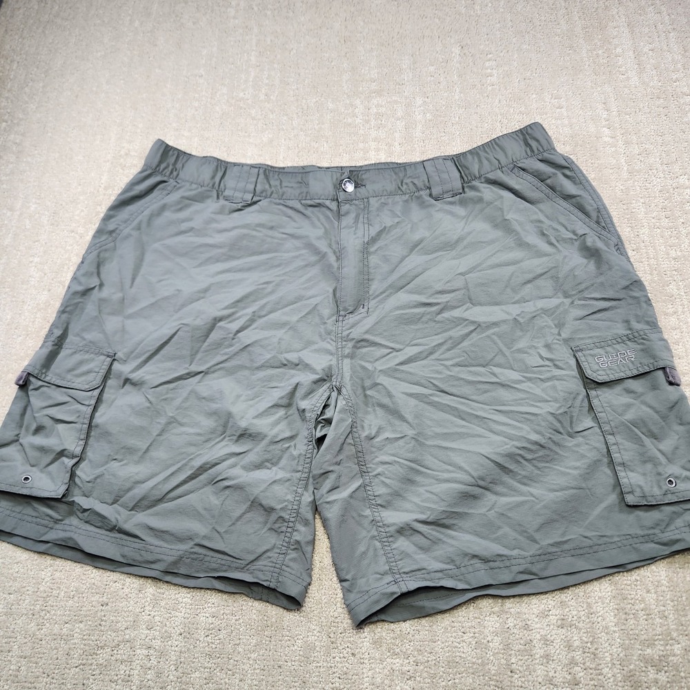 Guide Gear GG Cargo Shorts Men 2XL Elastic Waist Nylon Fishing Hiking 10" Gray